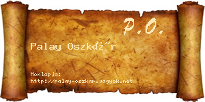 Palay Oszkár névjegykártya